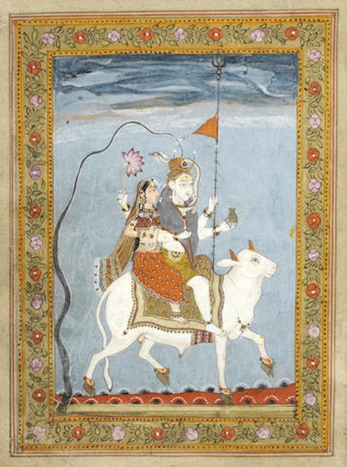 Shiva and Parvati on Nandi, heading to North India