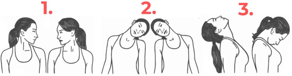 Sahasrara neck warm-up exercises to avoid problems.
