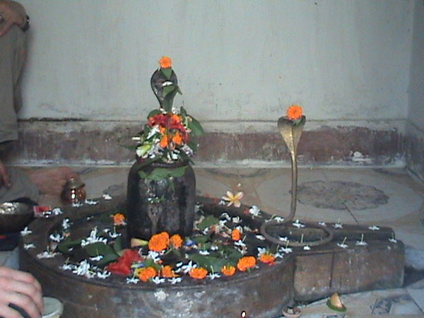 The Shiva Lingam in this photo is located in Gauri Kund, India. 